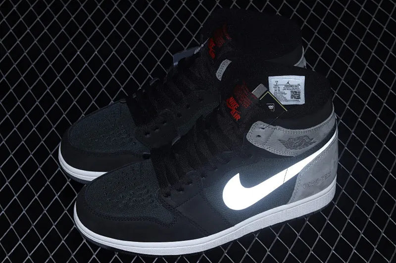 All Categories Air Jordan Jordan Series Basketball Shoes Air Jordan 1 High Air Jordan 1 Retro AJ1 Joe 1 Premium Black Gray 3M Reflective High Top Basketball Shoes DB2889-001